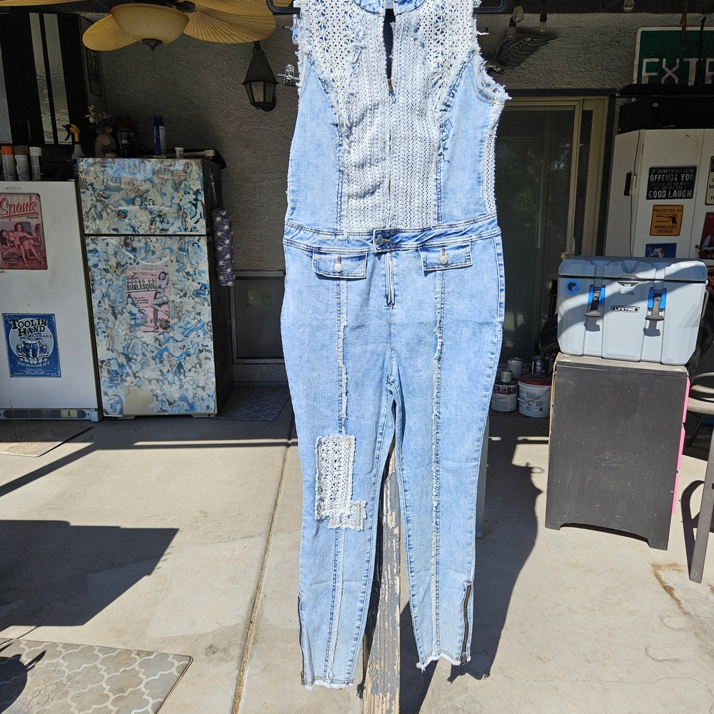 POL Lightwashed Blue Denim Women's Jumper - Picture 2 of 8